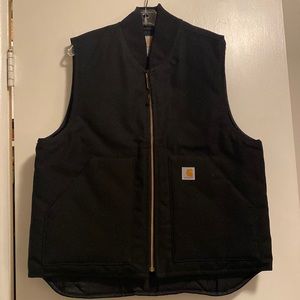 Carhartt Mens Black Heavy Duty Quilted Lined Vest Size Large NWOT